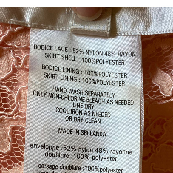 David's Bridal Pale Peach Size 4 Maxi One Shoulder Lace Dress F17063 Bellini - Picture 7 of 11